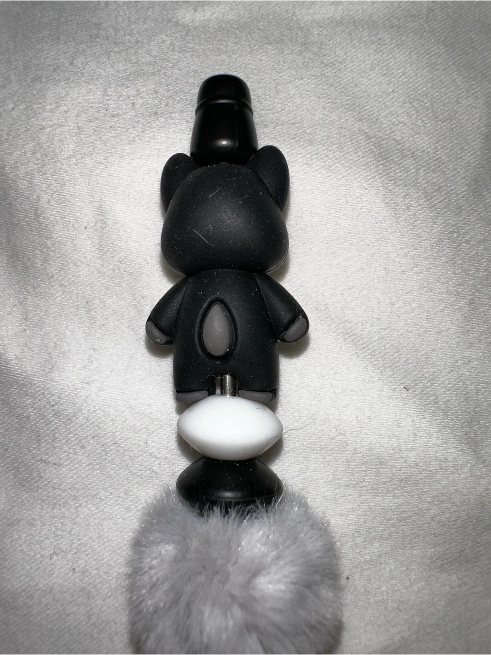 Black Plush Pom-Pom Raccoon Custom Made Pen